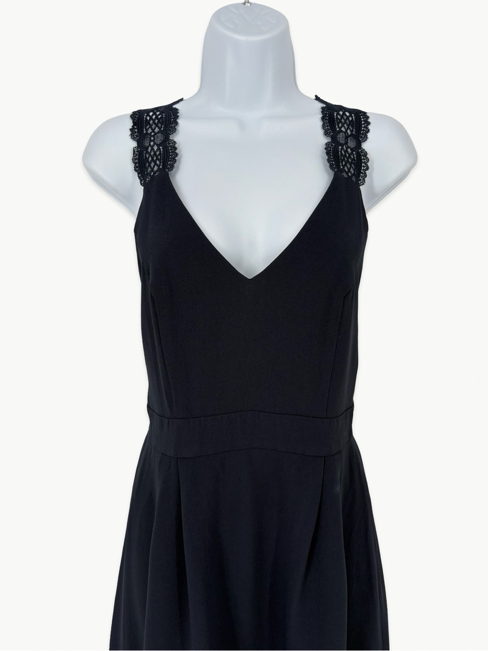 Sézane Ombeline Robe Open Back Mini Dress Size 36 (US 4) Marine Navy - Picture 6 of 13